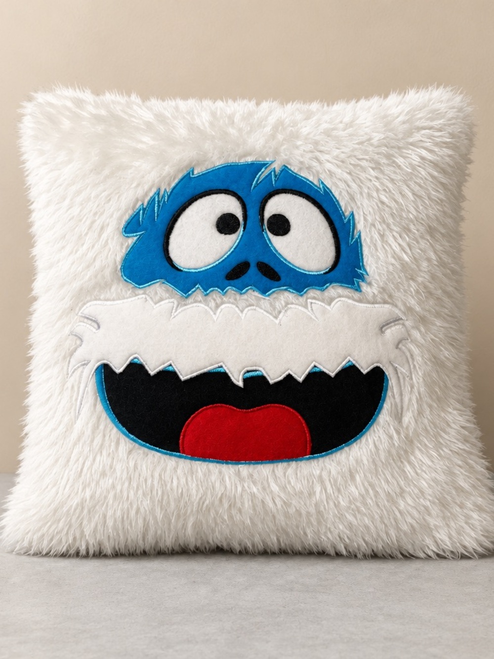 Rudolph the Red-Nosed Reindeer Bumble Abominable Snowman Faux Fur Pillow
